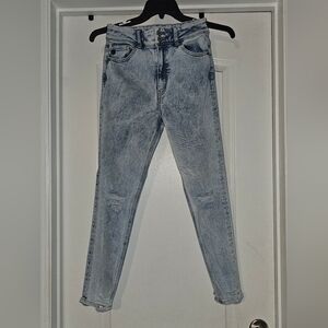 KanCan Light Blue Skinny Jeans with Distressed Knees